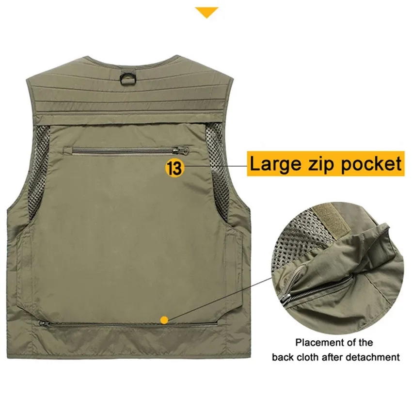 Sleeveless Jacket Men Hiking Vests Outdoor Multi-pockets Thin Mesh Military Vest Male Quick Dry Photographer Fishing Waistcoat
Sleeveless Jacket Men Hiking Vests Outdoor Multi-pockets Thin Mesh Military Vest Male Quick Dry Photographer Fishing Waistcoat
