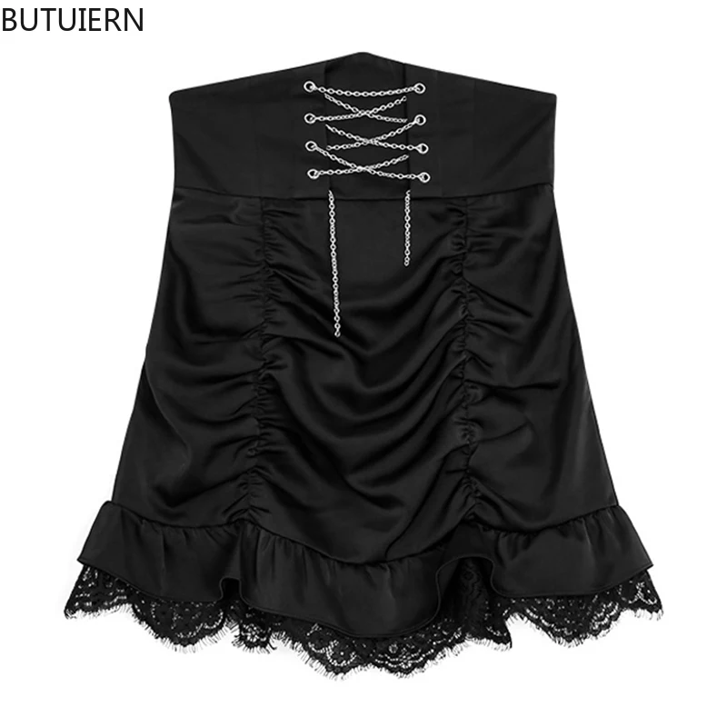 A Line Drawstring Draped Gothic Punk Black Bodycon Skirts Women Design Clubwear Sexy Skirts 2021 Tide Party Fashion Clothes Lady
A Line Drawstring Draped Gothic Punk Black Bodycon Skirts Women Design Clubwear Sexy Skirts 2021 Tide Party Fashion Clothes Lady