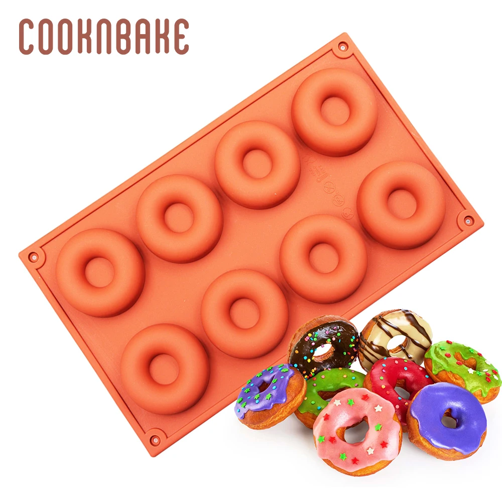 COOKNBAKE силиконовая форма для пончика торт большие пончики пудинга и желе 8 полость