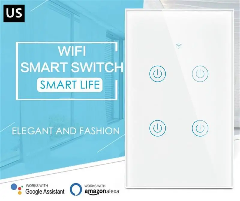 Умный выключатель Tuya Smart US, Wi-Fi + Bluetooth, с нулевым огнем
Умный выключатель Tuya Smart US, Wi-Fi + Bluetooth, с нулевым огнем