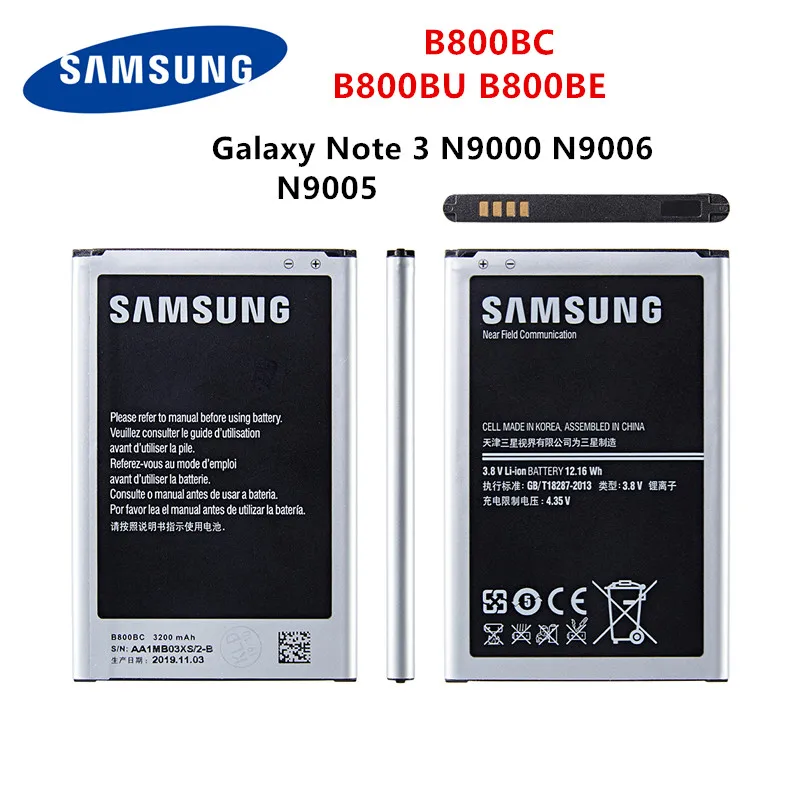 

SAMSUNG Orginal B800BC B800BU B800BE Battery 3200mAh For Samsung Galaxy Note 3 N900 N9002 N9005 N9006 N9008 N9009 with WO