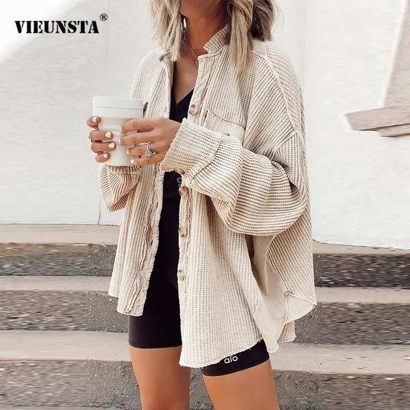 Fashion Vintage Button Lapel Tops Cardigan Casual Loose Single-Breasted Solid Coats Autumn Winter Women Shirt Jackets Streetwear
Fashion Vintage Button Lapel Tops Cardigan Casual Loose Single-Breasted Solid Coats Autumn Winter Women Shirt Jackets Streetwear