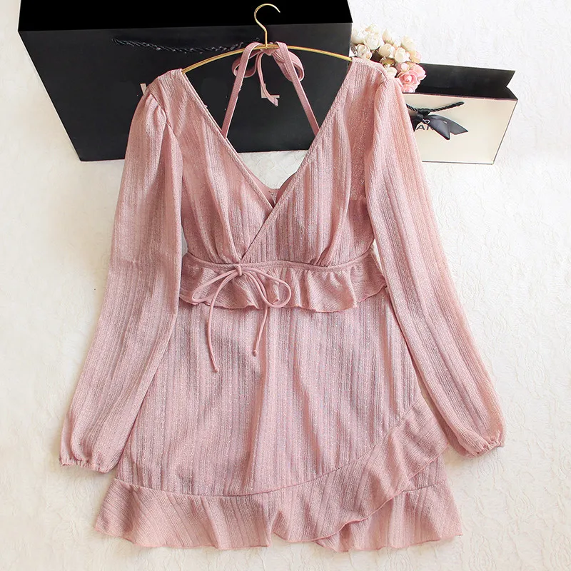 STAERK 2021 fashion long-sleeved pink ruffled Sexy Swimsuit Lady Halter Backless Monokini Peplum One Piece Swimwear Women Swim
STAERK 2021 fashion long-sleeved pink ruffled Sexy Swimsuit Lady Halter Backless Monokini Peplum One Piece Swimwear Women Swim