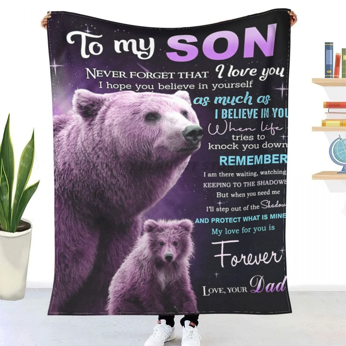 DAD TO SON I HOPE THAT YOU BELIEVE IN YOURSELF AS MUCH AS I BELIEVE IN YOU Sherpa Blankets Throw Blankets for Couch Sofa Bed
DAD TO SON I HOPE THAT YOU BELIEVE IN YOURSELF AS MUCH AS I BELIEVE IN YOU Sherpa Blankets Throw Blankets for Couch Sofa Bed