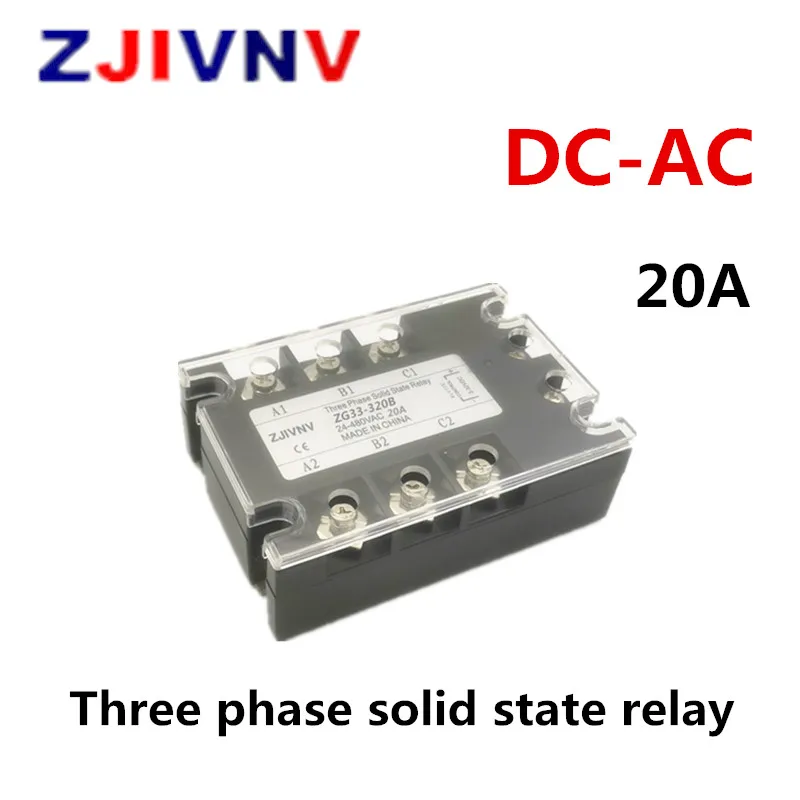 

Factory Price Three Phase Solid State Relay DC-AC 20A SSR 3-32vdc To 90~480vac 3 Phase DC Control AC ZG33-320B