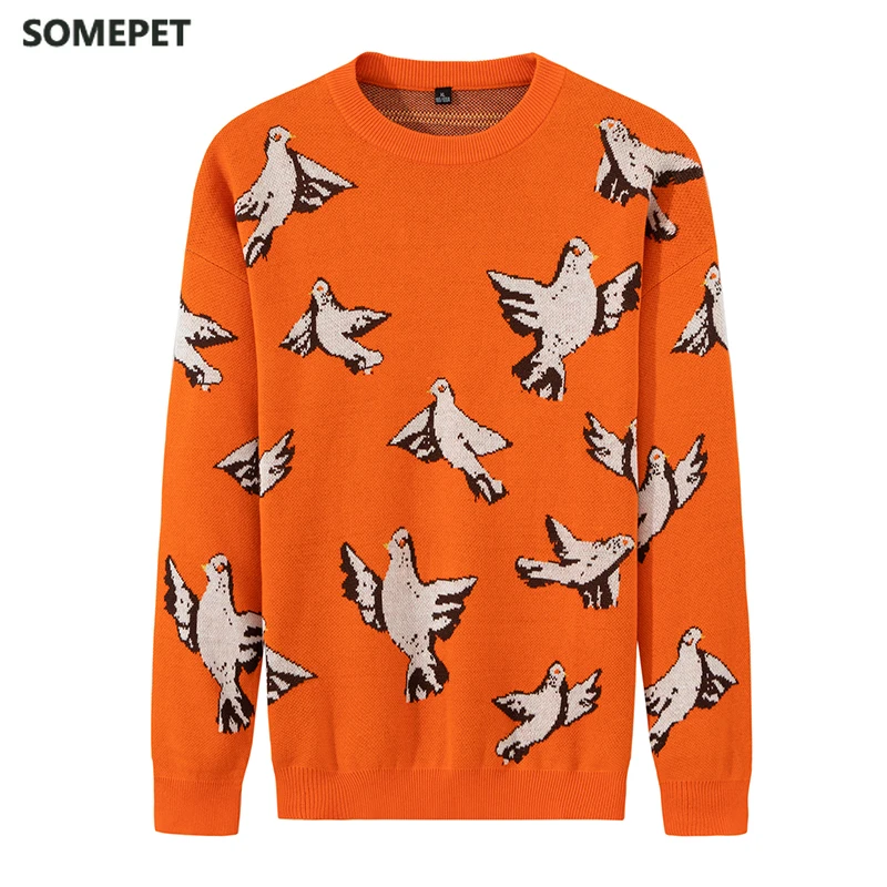 O Neck Knitted Pullovers Sweater Men Winter Loose Longsleeve Mens Clothes Oversized Sweater Printed Bird Pull Homme 3XL
O Neck Knitted Pullovers Sweater Men Winter Loose Longsleeve Mens Clothes Oversized Sweater Printed Bird Pull Homme 3XL