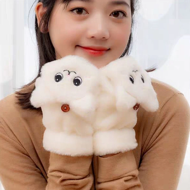 Hot Sale Winter Plush Women Gloves Cute Fur Rabbit Mittens Fingerless Gloves Without Finger Soft Warm Furry Half-finger Gloves
Hot Sale Winter Plush Women Gloves Cute Fur Rabbit Mittens Fingerless Gloves Without Finger Soft Warm Furry Half-finger Gloves