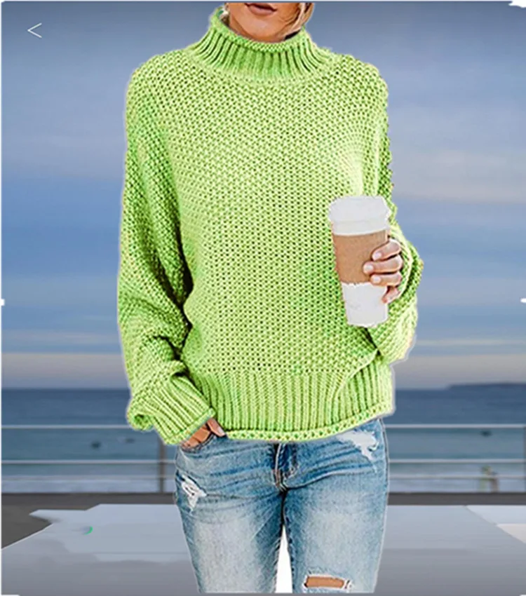 2019 Autumn and Winter New Loose High-neck Pullover Cross-border Casual Fashion Clothing Large Size Sweater Women
2019 Autumn and Winter New Loose High-neck Pullover Cross-border Casual Fashion Clothing Large Size Sweater Women