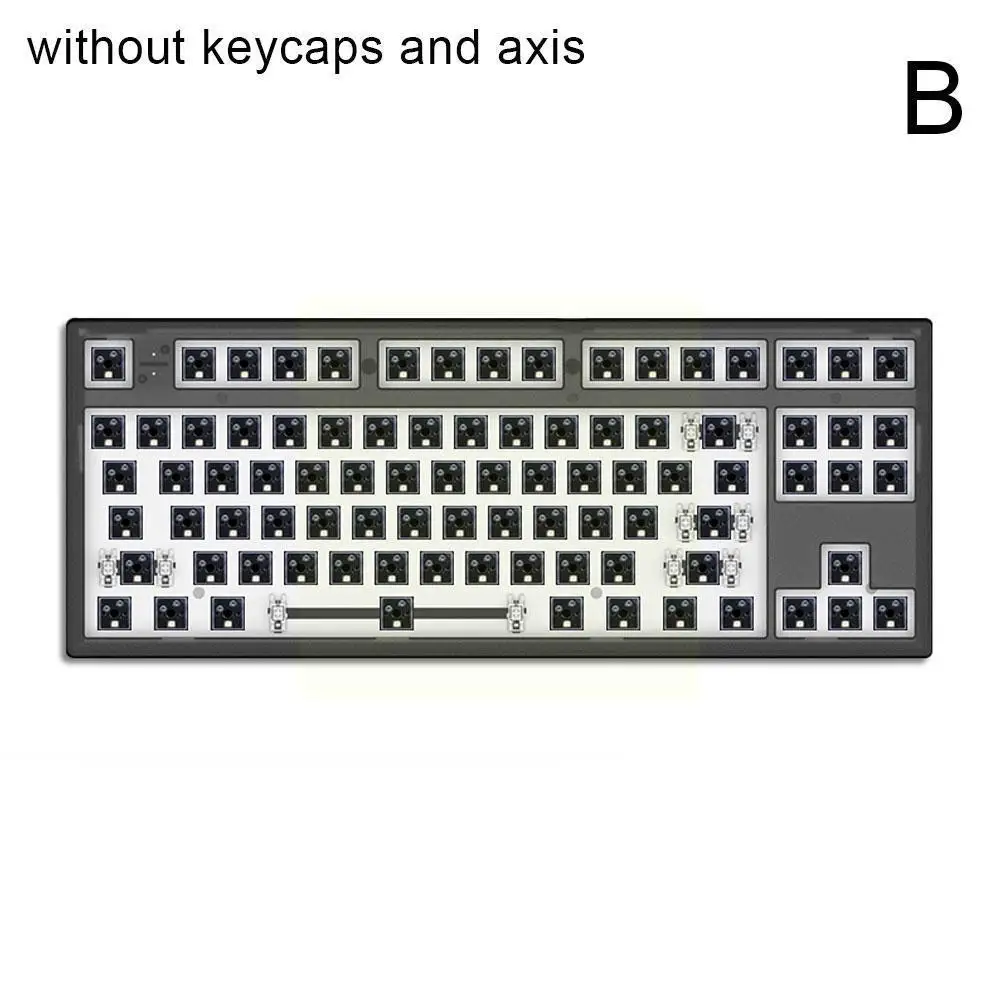 

Комплект механической клавиатуры для FLCMMK MK870 DIY 87 клавиш RGB Одиночная клавиатура 80% раскладка клавиатуры проводной режим WK Z1L0