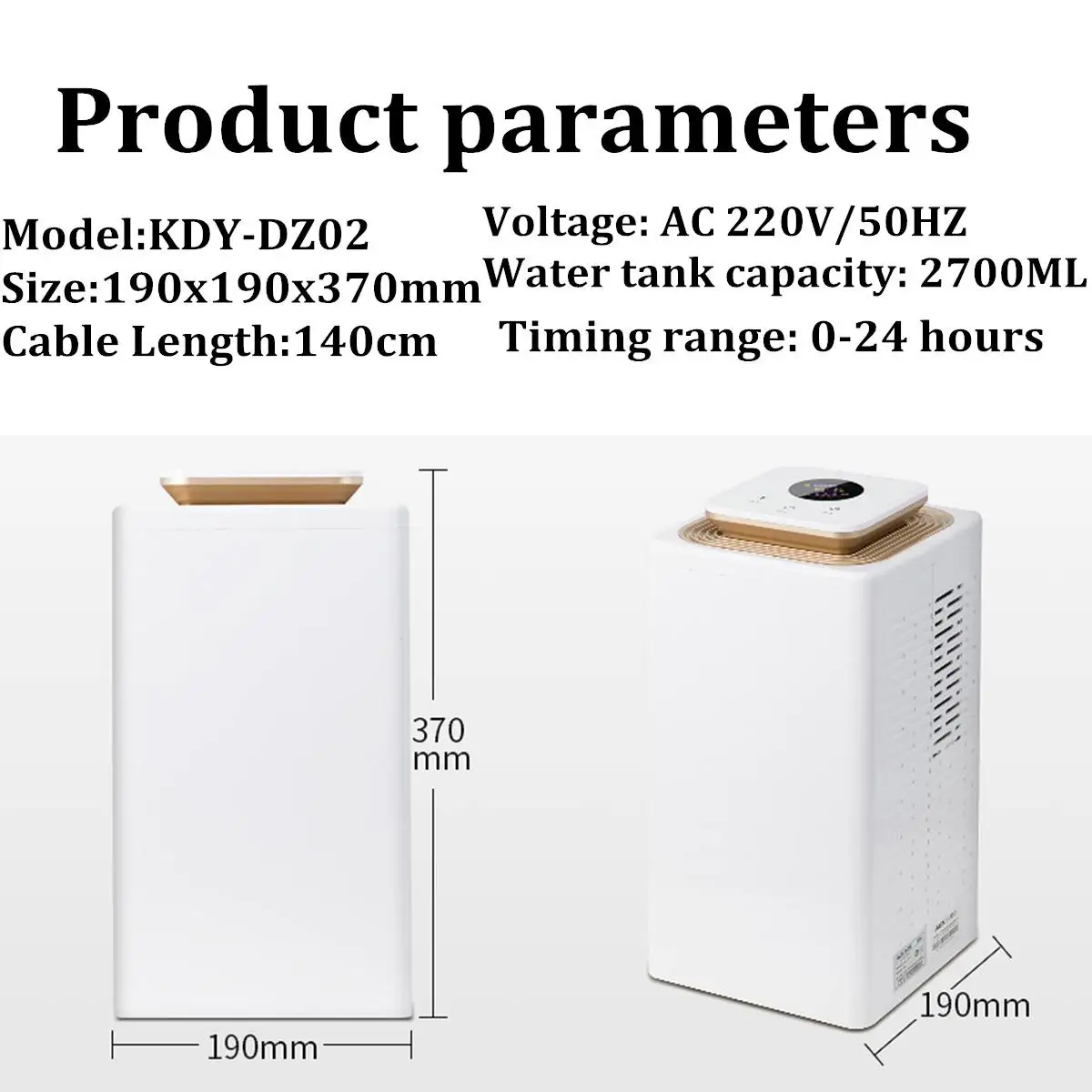 2.7L Air Dehumidifier Air Purify Home Smart Electric Dehumidifier Basement Moisture Absorber Air Dryer Mute with LED Display New
2.7L Air Dehumidifier Air Purify Home Smart Electric Dehumidifier Basement Moisture Absorber Air Dryer Mute with LED Display New