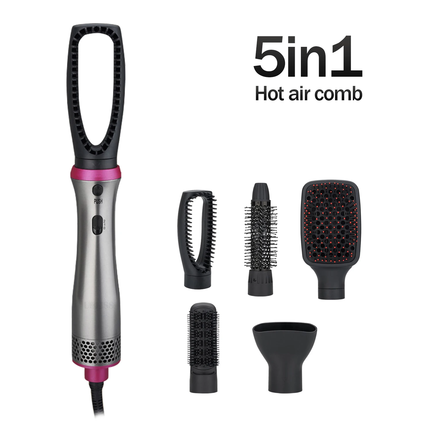Multifunctional Hair Dryer 5 in 1 Rotating Hot Air Brush Hair Blow Dryer Comb Blower Brush Ceramic Hair Curler Straightener Comb
Multifunctional Hair Dryer 5 in 1 Rotating Hot Air Brush Hair Blow Dryer Comb Blower Brush Ceramic Hair Curler Straightener Comb
