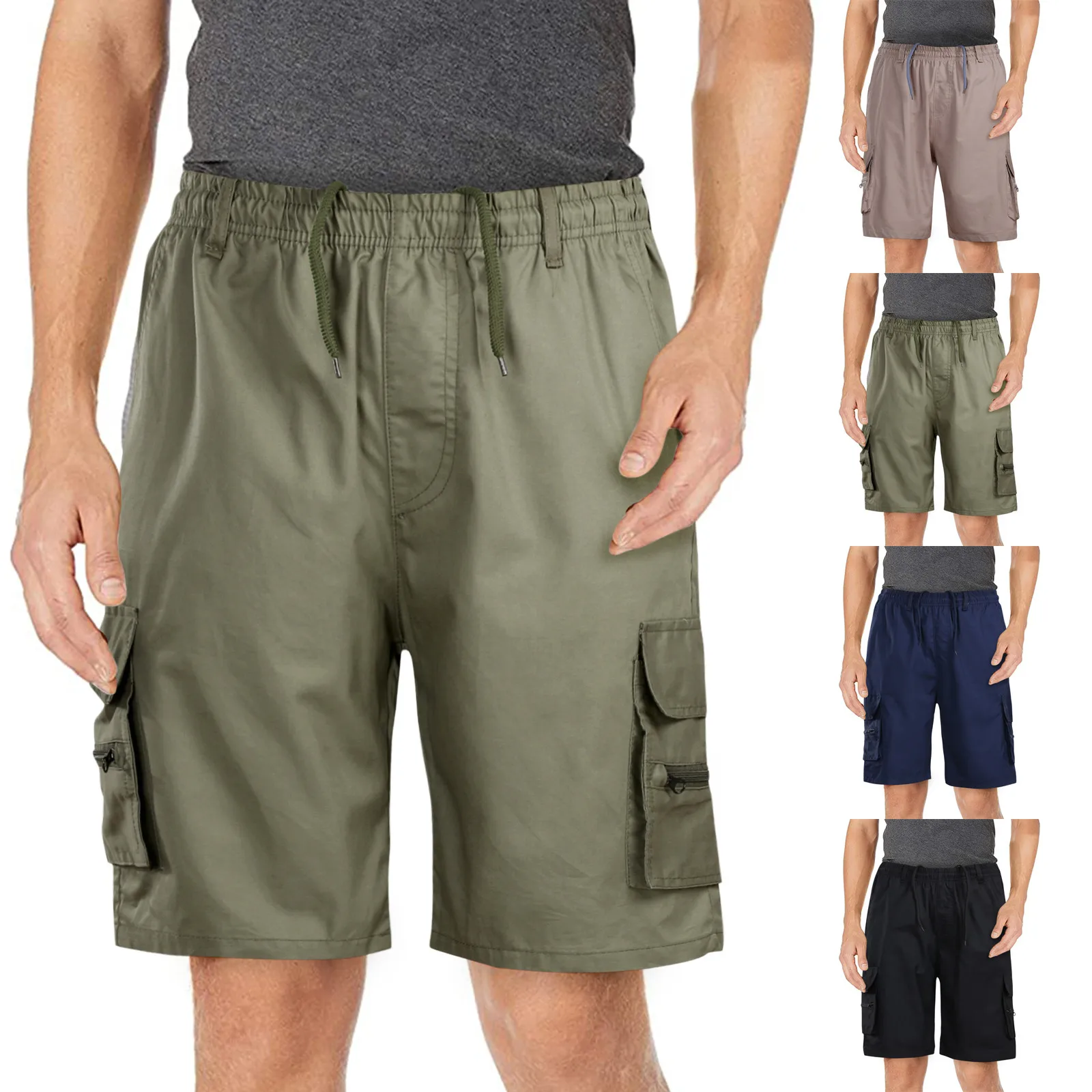 Men's Casual Outdoor Cargo Pants Solid Zipper Pocket Drawstring Shorts Men Loose Work Short Pants Multi-pockets Ropa Hombre
Men's Casual Outdoor Cargo Pants Solid Zipper Pocket Drawstring Shorts Men Loose Work Short Pants Multi-pockets Ropa Hombre