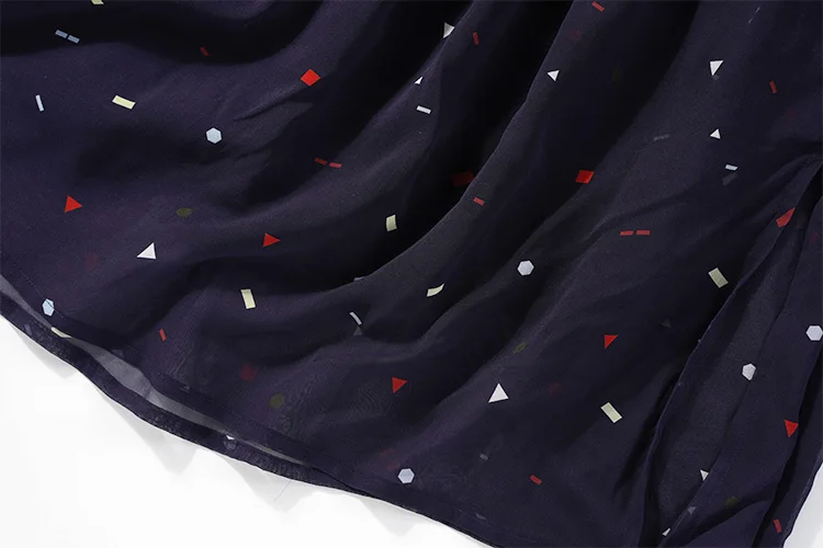 Women's 100% Mulberry Silk Loose Type Two-Layers Long Midi Dress Tie Waist Short Sleeve navy print side slit JN611
Women's 100% Mulberry Silk Loose Type Two-Layers Long Midi Dress Tie Waist Short Sleeve navy print side slit JN611