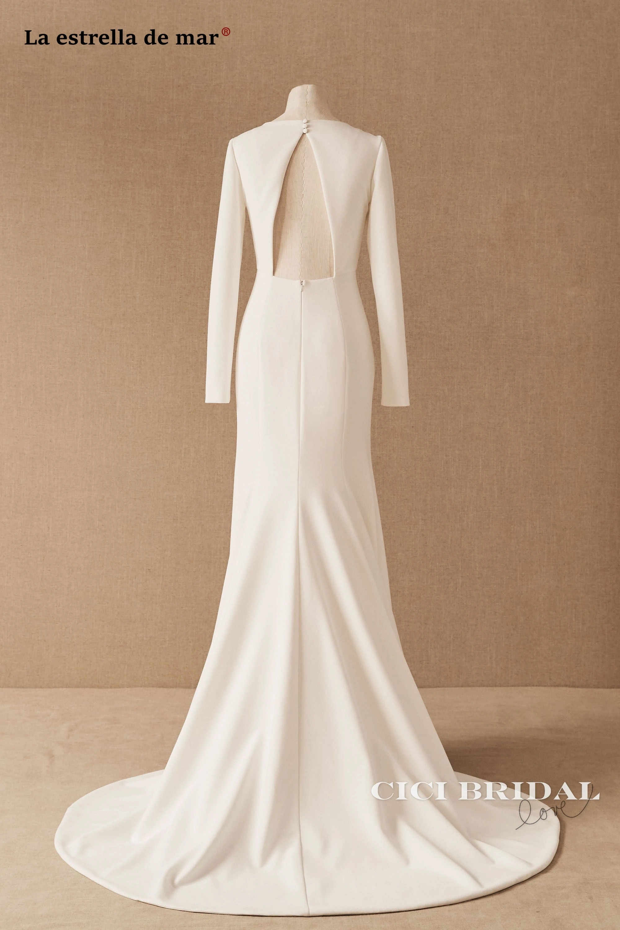 vestidos de novia new satin V-neck long-sleeved ivory mermaid wedding dress boho long bridal gowns simple robe mariage
vestidos de novia new satin V-neck long-sleeved ivory mermaid wedding dress boho long bridal gowns simple robe mariage