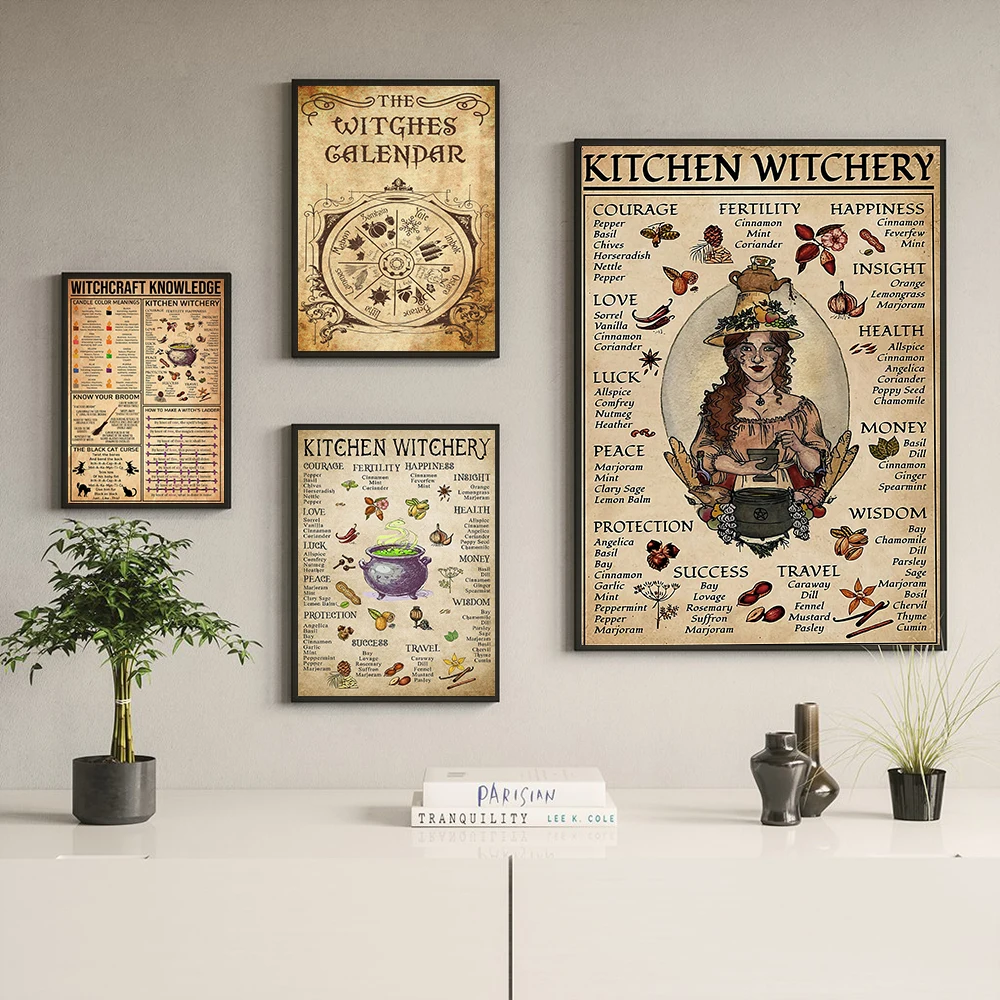Kitchen Witchery Funny Posters and Print Vintage Wall Pictures Witches Magic Knowledge Art Painting Magic Lover Gifts Home Decor
Kitchen Witchery Funny Posters and Print Vintage Wall Pictures Witches Magic Knowledge Art Painting Magic Lover Gifts Home Decor
