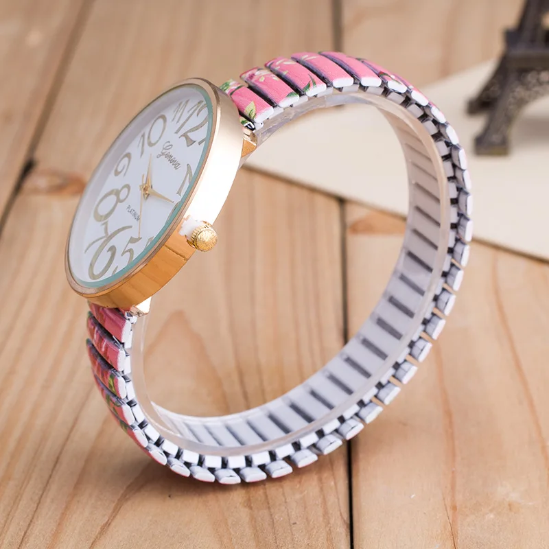 Лидер продаж 2020 модные женские эластичные кварцевые наручные часы с цветочным