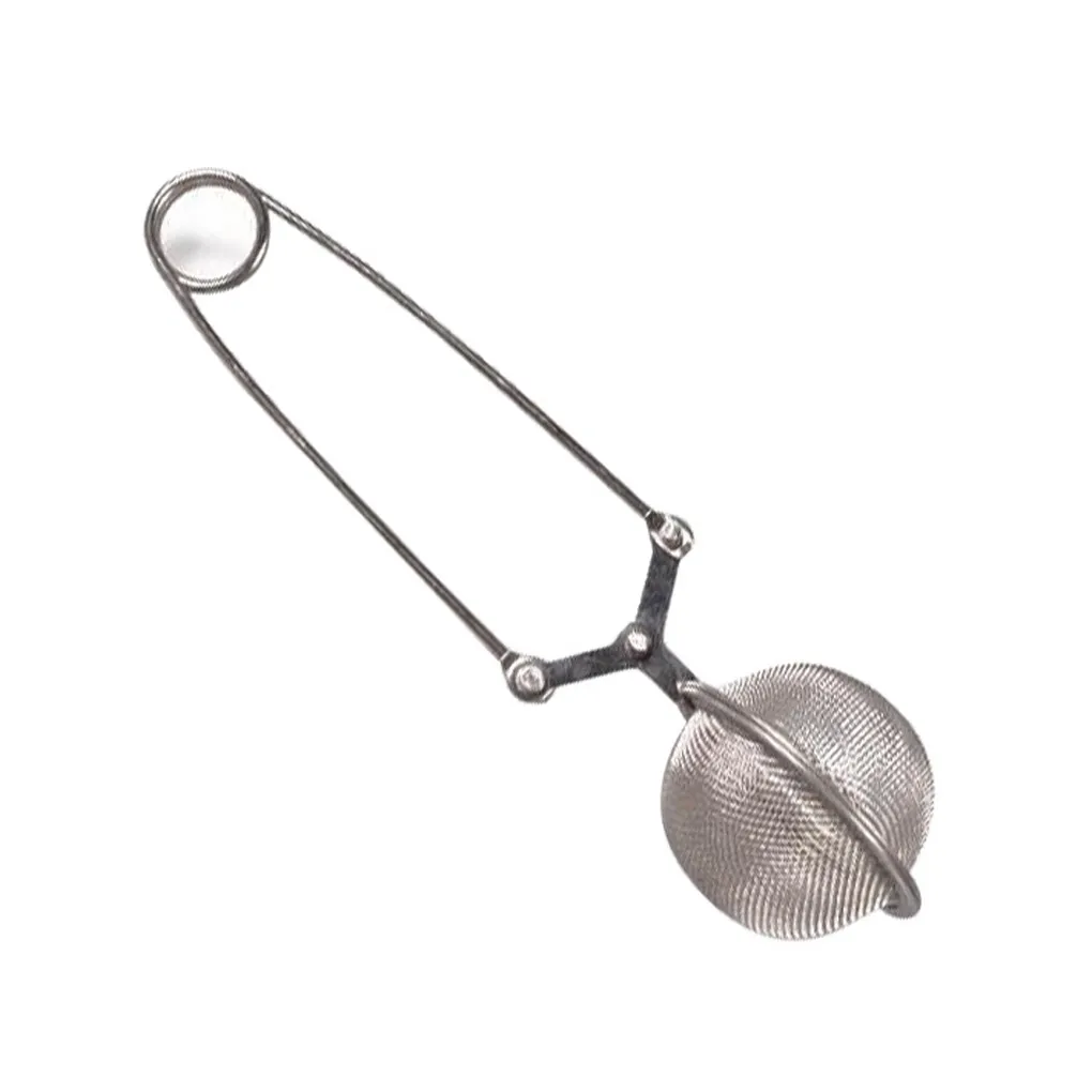 

Stainless Steel Handle Spoon Spring Spoon Tea Mesh Ball Infuser Filter Teaspoon Squeeze Creative Strainer Metal
