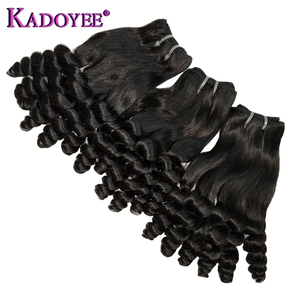 

Funmi Hair Double Drawn Hairstyle Spring Curly Bouncy Curl Human Hair Bundles For Black Women Remy Hair Weave Extension 12"-22"