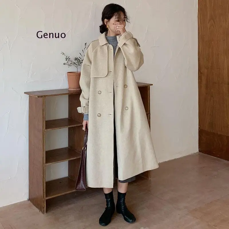 Double-Sided Cashmere Coat Female 2020 New Korean Version Loose Thin Outerwear Long Woolen Coat Autumn Winter
Double-Sided Cashmere Coat Female 2020 New Korean Version Loose Thin Outerwear Long Woolen Coat Autumn Winter