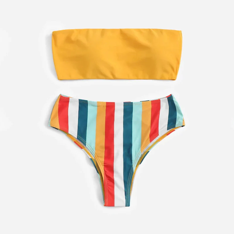 Color Striped Bikinis Women Swimwear Sexy Bandeau Push Up Bikini Set Stripe Swimsuit Beach Bathing Suit Biquini maillot de bain
Color Striped Bikinis Women Swimwear Sexy Bandeau Push Up Bikini Set Stripe Swimsuit Beach Bathing Suit Biquini maillot de bain