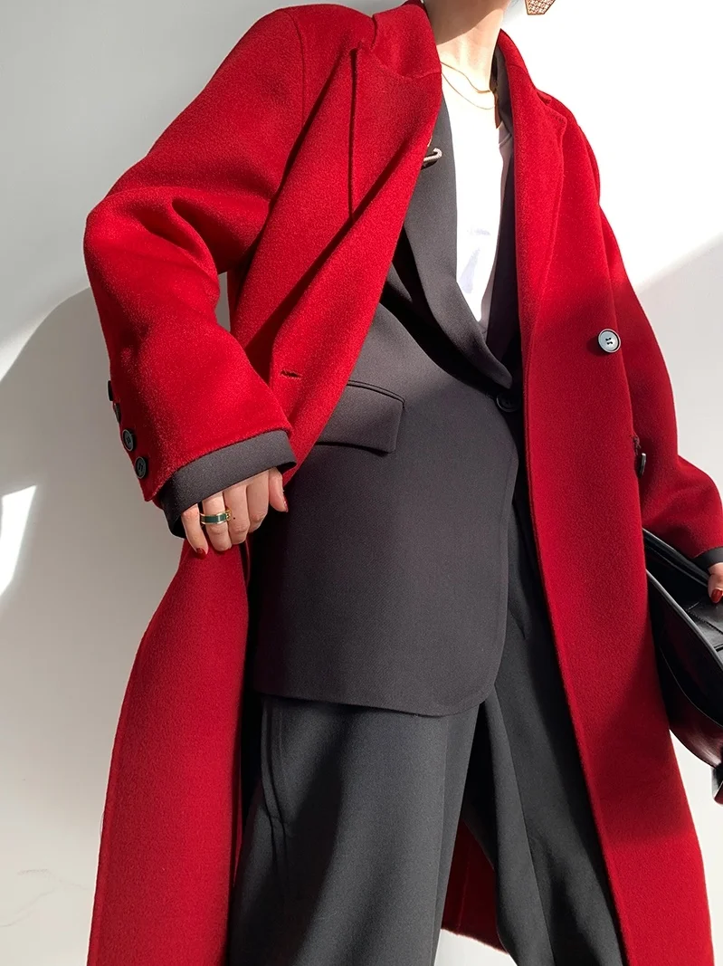 High-end double-breasted suit collar retro mid-length double-sided cashmere coat woolen coat Korean version 21 new
High-end double-breasted suit collar retro mid-length double-sided cashmere coat woolen coat Korean version 21 new