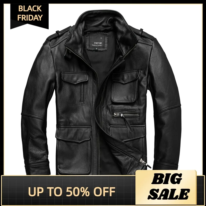 2021 Black Genuine Leather Jacket Men Safari Style Plus Size 5XL Real Natural Cowhide Autumn Slim Fit M65 Coat
2021 Black Genuine Leather Jacket Men Safari Style Plus Size 5XL Real Natural Cowhide Autumn Slim Fit M65 Coat