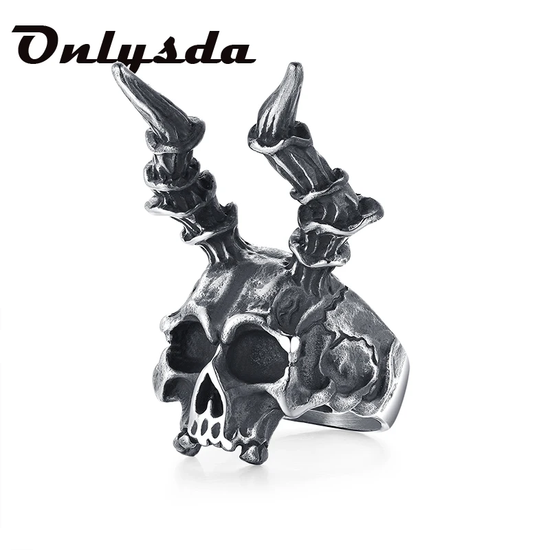 Freeshipping Stainless Steel Skull Ring Horned Satan Devil Punk Biker Rings for Men Male Jewelry Boyfriend Gift Dropshipping
Freeshipping Stainless Steel Skull Ring Horned Satan Devil Punk Biker Rings for Men Male Jewelry Boyfriend Gift Dropshipping