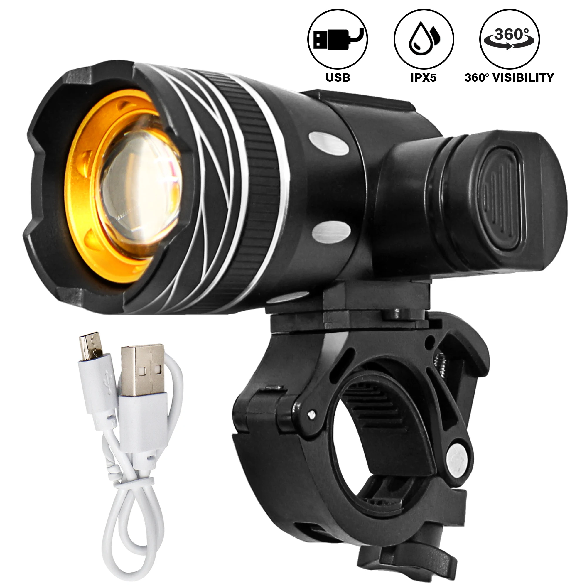 Bicycle light night warning light usb charging T6 mountain bike waterproof riding equipment bicycle headlight
Bicycle light night warning light usb charging T6 mountain bike waterproof riding equipment bicycle headlight
