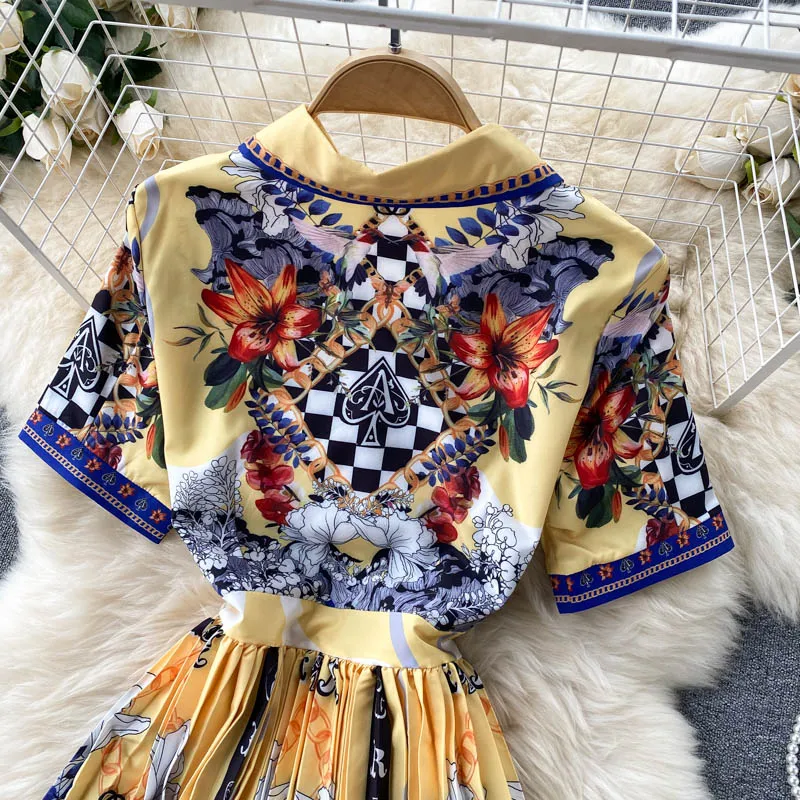 2021 Summer New European Women's Shirt Collar Print Short Sleeve Mid-calf Dress Ladies Fashion Slimming Lightly Mature Dress
2021 Summer New European Women's Shirt Collar Print Short Sleeve Mid-calf Dress Ladies Fashion Slimming Lightly Mature Dress