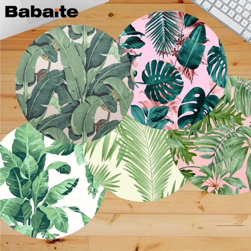 Babaite Hot Sales Banana Tree Green Leaves Palm Laptop Computer round desk pads Mousepad gaming Mousepad Rug For PC Laptop
Babaite Hot Sales Banana Tree Green Leaves Palm Laptop Computer round desk pads Mousepad gaming Mousepad Rug For PC Laptop