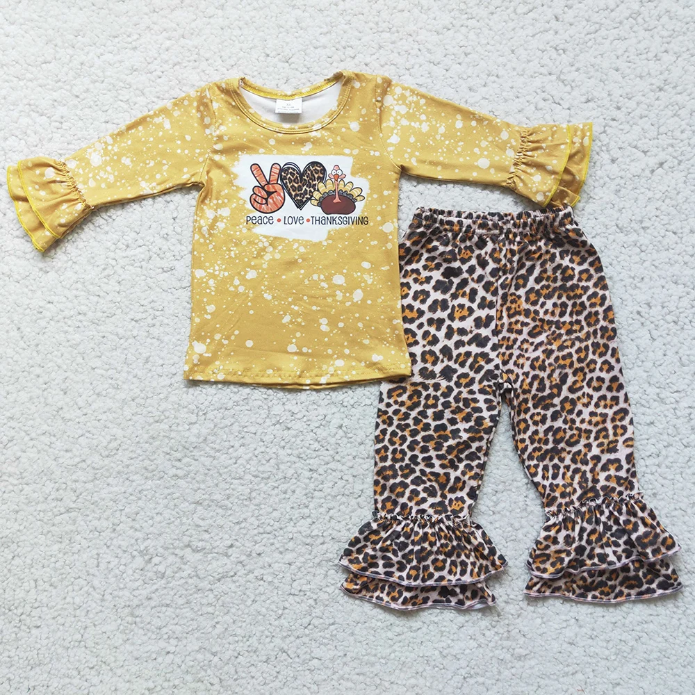 Wholesale Kids Clothes Girls Thanksgiving Day Toddler Outfits Peace Love Turkey Fashion Baby Girl Clothes Ruffle Long Sleeve Set
Wholesale Kids Clothes Girls Thanksgiving Day Toddler Outfits Peace Love Turkey Fashion Baby Girl Clothes Ruffle Long Sleeve Set