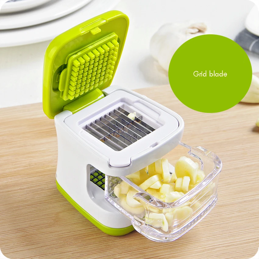 Garlic Press, Crusher, Mincer, and Storage Container with 2 Types of Stainless Steel Blades Ginger Garlic Slicer Kitchen Tool
Garlic Press, Crusher, Mincer, and Storage Container with 2 Types of Stainless Steel Blades Ginger Garlic Slicer Kitchen Tool
