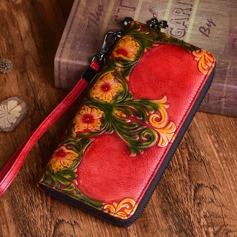 2021Chinese style Women'S Money Cladding Head Layer Leather Resurgee Compression Flower Autumn Export Long Compassion Bag 
2021Chinese style Women'S Money Cladding Head Layer Leather Resurgee Compression Flower Autumn Export Long Compassion Bag