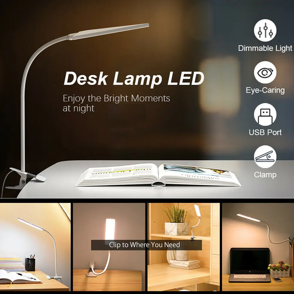 KEXIN Flexible LED USB Clip-on Table Desk Lamp 3 Mode Reading Vintage Night Light
KEXIN Flexible LED USB Clip-on Table Desk Lamp 3 Mode Reading Vintage Night Light