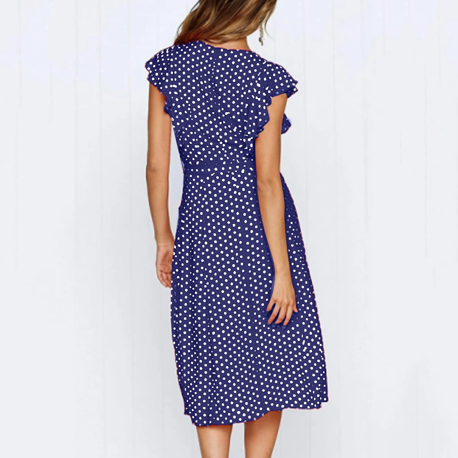 40# Ruffle Polka Dot Sleeveless Dress Women Bohemian V-neck Mid-length Dresses For Women 2021 Pockets Summer Dresses Vestidos
40# Ruffle Polka Dot Sleeveless Dress Women Bohemian V-neck Mid-length Dresses For Women 2021 Pockets Summer Dresses Vestidos