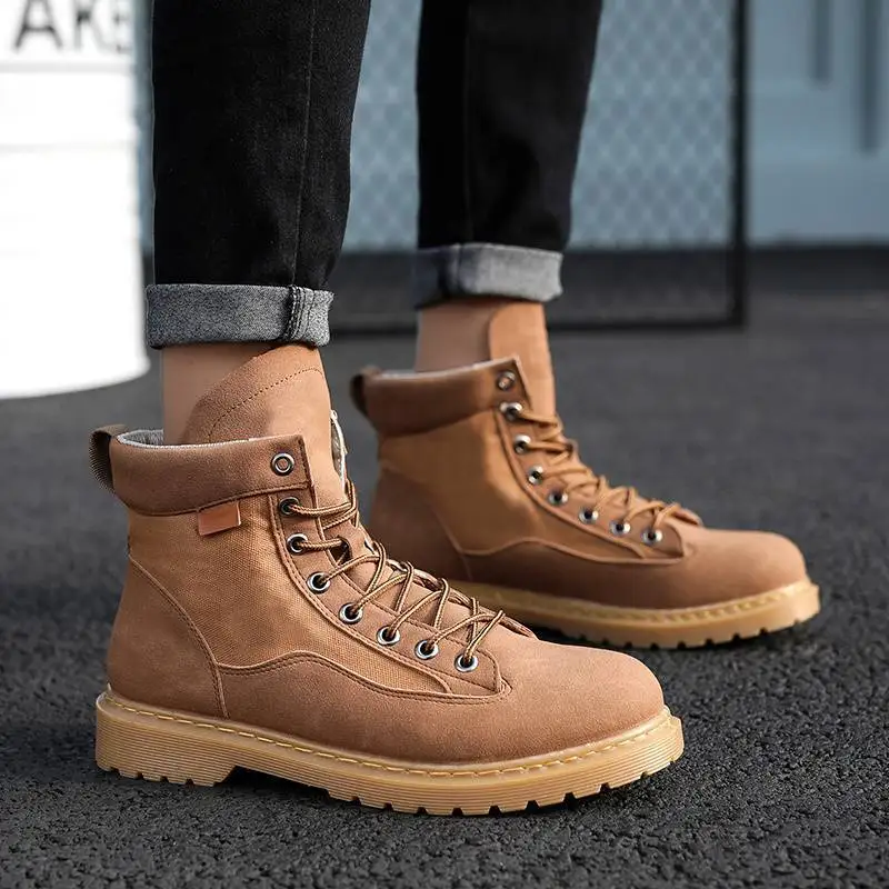High Quality Canvas+Leather Boots Male Autumn Casual Motorcycle Ankle Botas Hombre Men Lace-Up Basic Boots Man Fashion Men Boots
High Quality Canvas+Leather Boots Male Autumn Casual Motorcycle Ankle Botas Hombre Men Lace-Up Basic Boots Man Fashion Men Boots