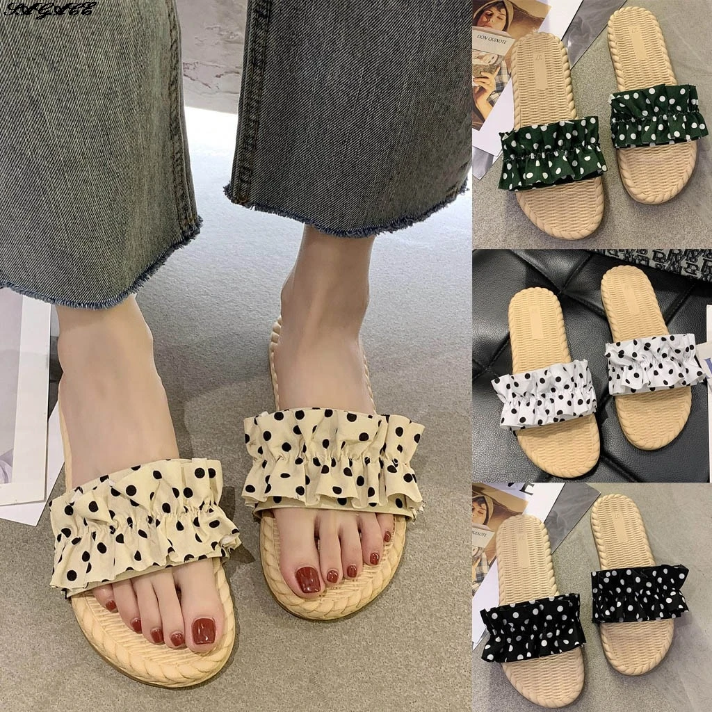 SAGSCE Fashion 2020 New Women Outdoor Beach Polka Dot Print Bowknot Woven Flat Round Head Non-slip Beach Shoes
SAGSCE Fashion 2020 New Women Outdoor Beach Polka Dot Print Bowknot Woven Flat Round Head Non-slip Beach Shoes