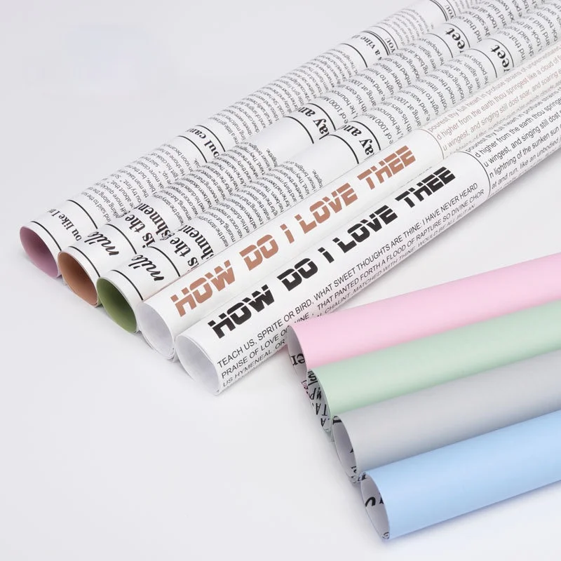 20pcs58*58 English thickened two-color waterproof flower wrapping paper bouquet wrapping material gift wrapping paper
20pcs58*58 English thickened two-color waterproof flower wrapping paper bouquet wrapping material gift wrapping paper