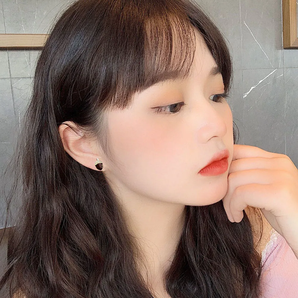 Fashion Cute Stud Earring Squirrel Pine Cone Zircon Crystal Earrings Cartoon Animal Earrings Wedding Jewelry Christmas Gift 
Fashion Cute Stud Earring Squirrel Pine Cone Zircon Crystal Earrings Cartoon Animal Earrings Wedding Jewelry Christmas Gift