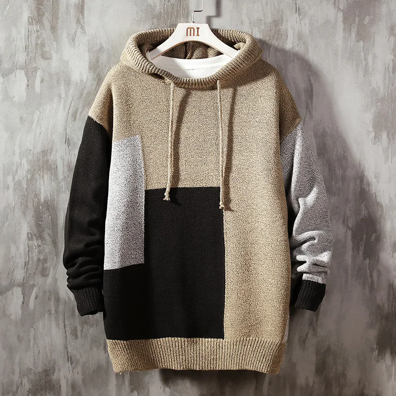 Autumn and winter sweater men's trend color matching hoodie loose large size thick knit sweater sweater coat
Autumn and winter sweater men's trend color matching hoodie loose large size thick knit sweater sweater coat