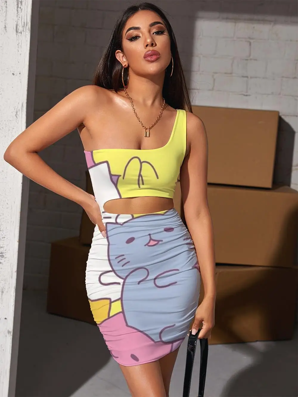 Giyu Brand Cat Dress Women Animal 3d Print Colorful Pleating Lovely Halter Sleeveless Womens Clothing Summer Vintage
Giyu Brand Cat Dress Women Animal 3d Print Colorful Pleating Lovely Halter Sleeveless Womens Clothing Summer Vintage