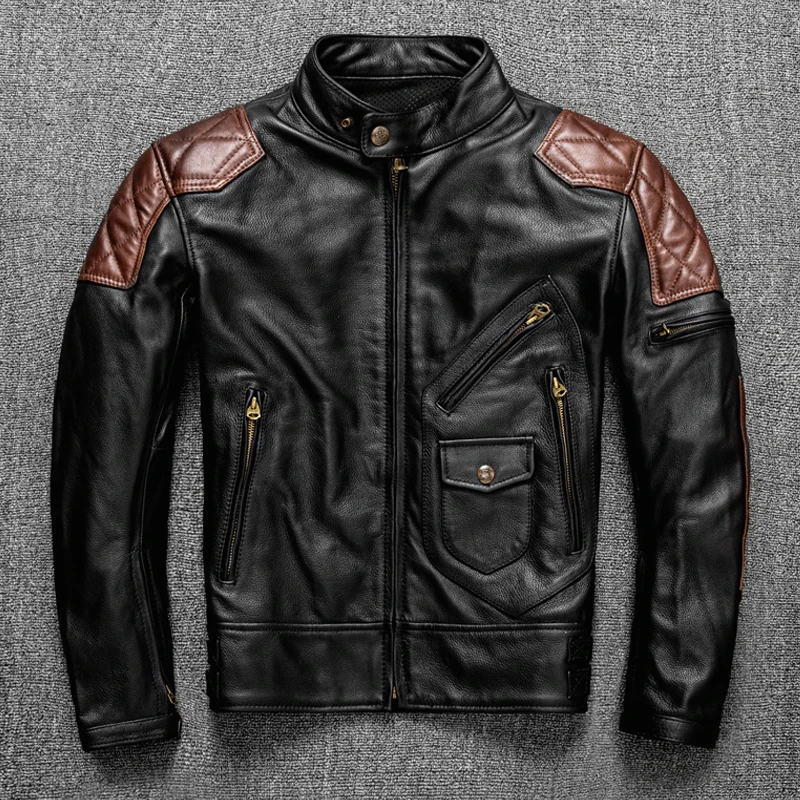 2022 NEW Motorcycle Cowhide Leather Jacket Men's Natural Genuine Leather Clothes Protective Equipment Biker Slim Men Coat
2022 NEW Motorcycle Cowhide Leather Jacket Men's Natural Genuine Leather Clothes Protective Equipment Biker Slim Men Coat