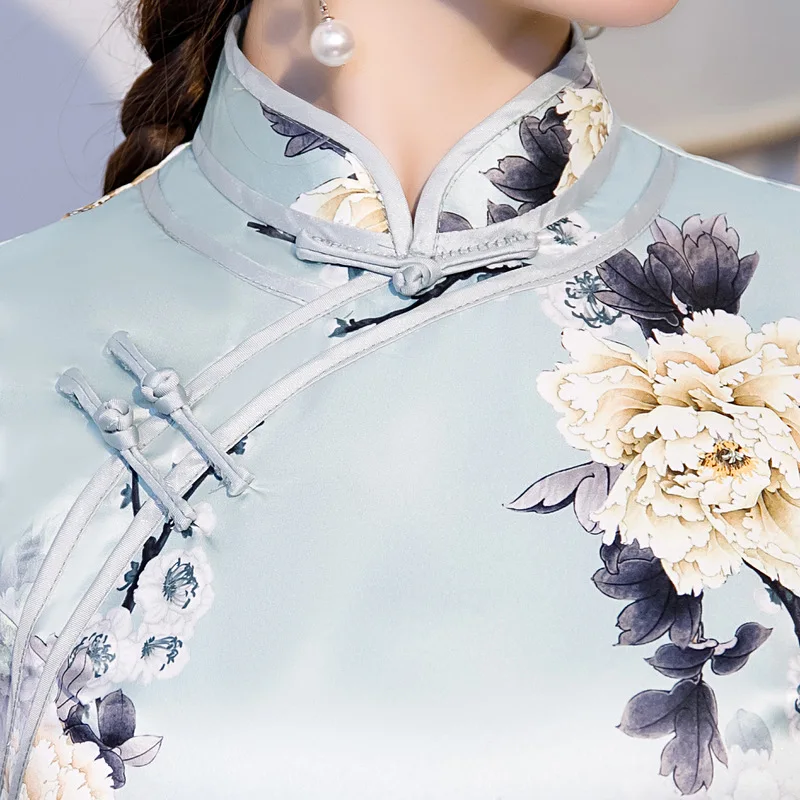 M-4XL Sweet Flower Print Novelty Cheongsam Plus Size Women Vintage Button Trim Chinese Dress Summer Sexy Slim Short Sleeve Qipao
M-4XL Sweet Flower Print Novelty Cheongsam Plus Size Women Vintage Button Trim Chinese Dress Summer Sexy Slim Short Sleeve Qipao