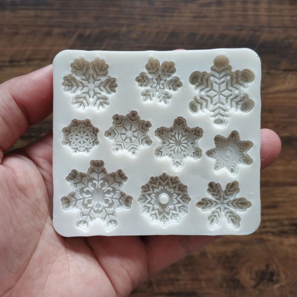 Силиконовая 3D Рождественская Снежинка глина форма для фонданов шоколада DIY кухня