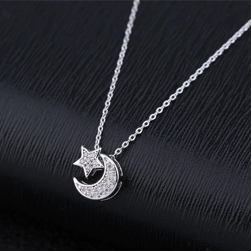 SIPENGJEL Trendy Inlaid Zircon Dainty Moon Star Pendant Necklace Simple Korean Style Chain Necklaces For Women Fine Jewelry 2021
SIPENGJEL Trendy Inlaid Zircon Dainty Moon Star Pendant Necklace Simple Korean Style Chain Necklaces For Women Fine Jewelry 2021