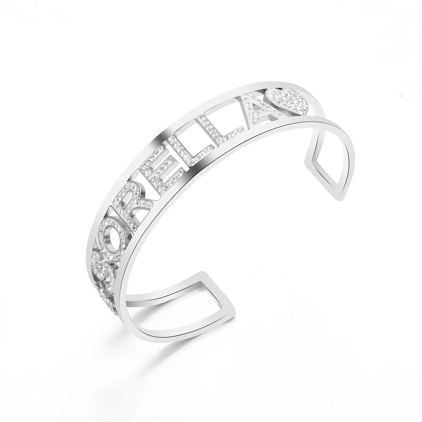 Stainless steel SORELLA Letter Bracelet Cuff Women Bangle Hollow Colorful Crystal Bangle For Sister 2019 Jewelry Family Gift
Stainless steel SORELLA Letter Bracelet Cuff Women Bangle Hollow Colorful Crystal Bangle For Sister 2019 Jewelry Family Gift