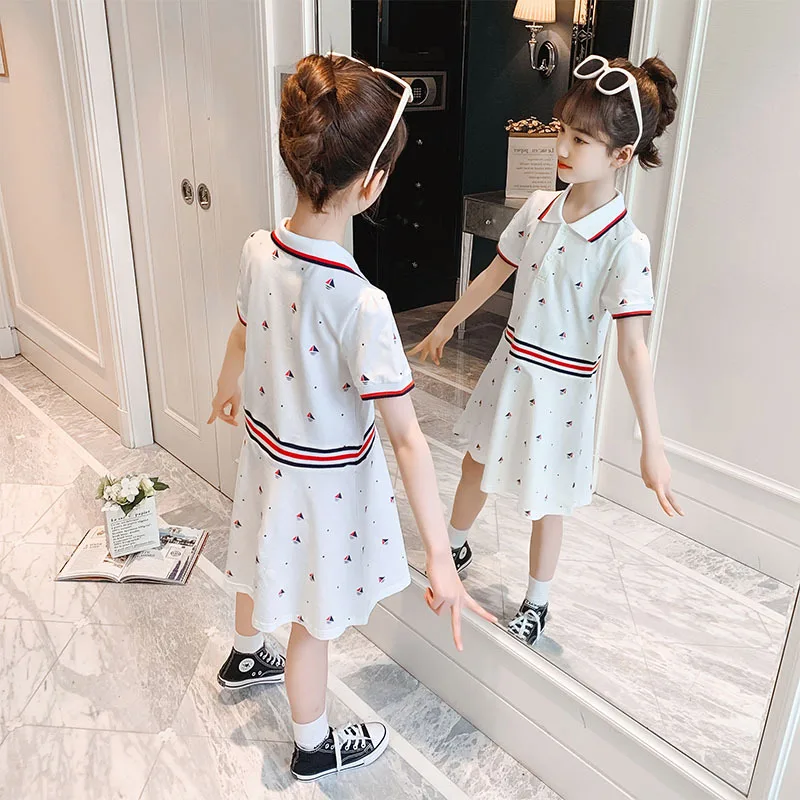 Girls' skirts summe new Korean version of grey cloth printed short-sleeved dresses, foreign styles and big children skirts
Girls' skirts summe new Korean version of grey cloth printed short-sleeved dresses, foreign styles and big children skirts