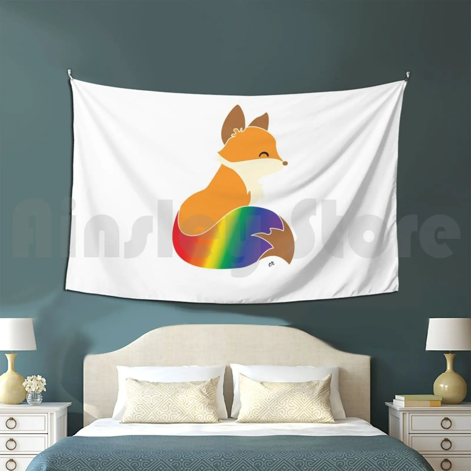 Rainbow Fox Tapestry Living Room Bedroom Renard Fox Couleurs Multicolors Arc En Ciel Pride Rainbow 
Rainbow Fox Tapestry Living Room Bedroom Renard Fox Couleurs Multicolors Arc En Ciel Pride Rainbow