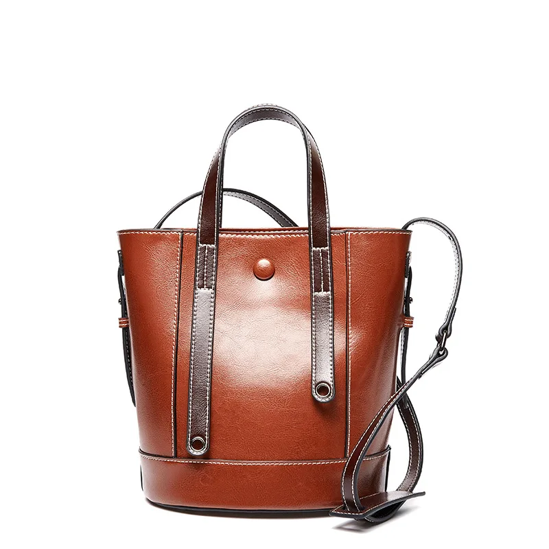 New Women's Leather Handbag Shoulder Bag Bucket Bag Fashion New Vegetable Basket Leather Different Size Bags
New Women's Leather Handbag Shoulder Bag Bucket Bag Fashion New Vegetable Basket Leather Different Size Bags
