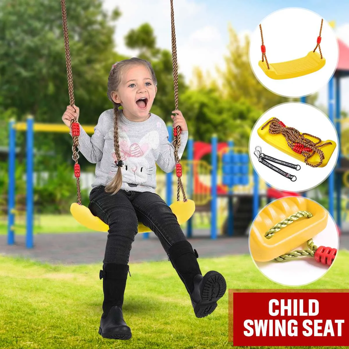 Swing Seat with 2 x Ropes Baby Swings Load 150KG 6 Colors Garden Yard Tree Swing Rope Seat For Kids Patio Swings
Swing Seat with 2 x Ropes Baby Swings Load 150KG 6 Colors Garden Yard Tree Swing Rope Seat For Kids Patio Swings